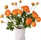 5 Stems UV-Resistant Artificial Silk Ranunculus Flowers – 23" Tall Orange Faux Blooms with Bendable Stems for Wedding Centerpieces, Home & Event Decor